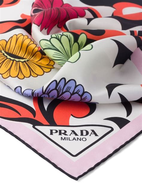 prada printed twill scarf|prada scarf women.